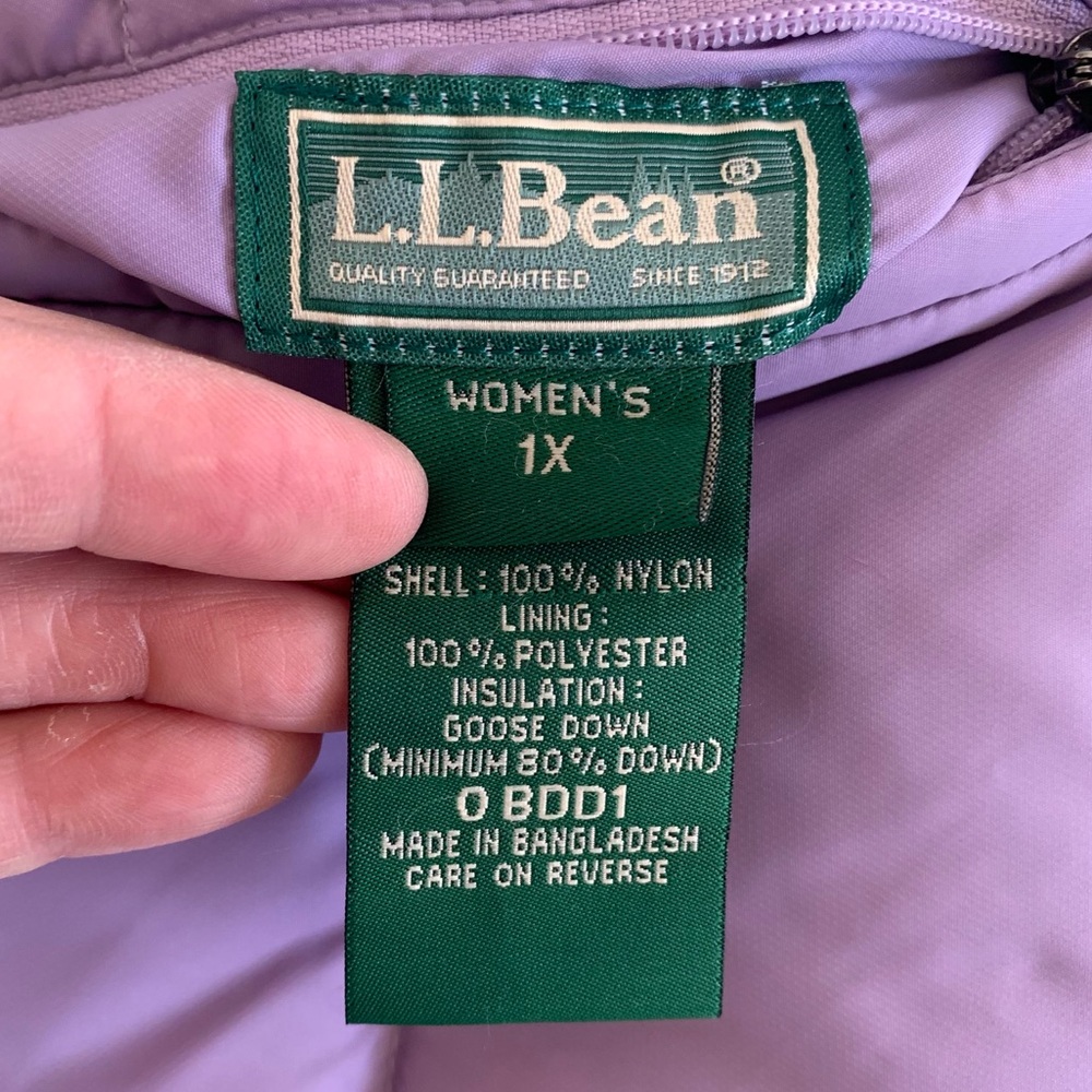 L.L. Bean Lilac & Purple Reversible Goose Down Puffer Vest - Picture 7 of 8